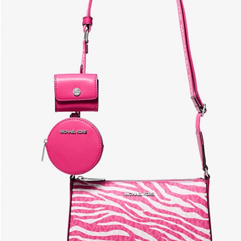 Michael Kors Fuchsia Zebra Crossbody Bag